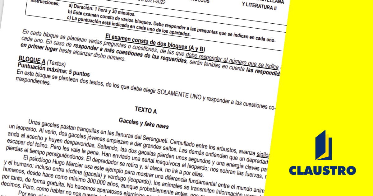 🔥 [Selectividad] Solución Pregunta Examen Lengua (junio 2022)